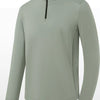 Men's Plus Size Quarter-Zip Long Sleeve Sweatshirt - Sage