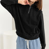 HYFVE Half Zip Drop Shoulder Sweatshirt - Black