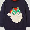 Children's Christmas Santa Crew Neck Sweatshirt - Black