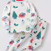 Children's Christmas Round Neck Top and Pants Set - White