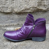 Round Toe Block Heels Boots - Purple