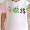 Children's Cartoon Graphic Color Block T-Shirt - White