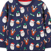 Children's Christmas Print Crew Neck Sweatshirt - Dark Navy