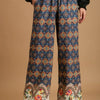 Umgee Full Size Mixed Print Elastic Waistband Pants Plus Size - TEAL MIX