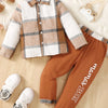 Color Block Button Up Top and Pants Set - Ochre