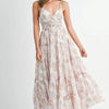 MABLE Floral Print Tiered Cami Maxi Dress - Pink