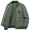 Men's Plus Size Casual Corduroy Quilted Lined Jacket - Bean Green