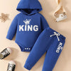 Children's Long Sleeve Bodysuit Hoodie and Pants Set - Royal Blue