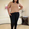 Wide Waistband Sports Leggings - Black