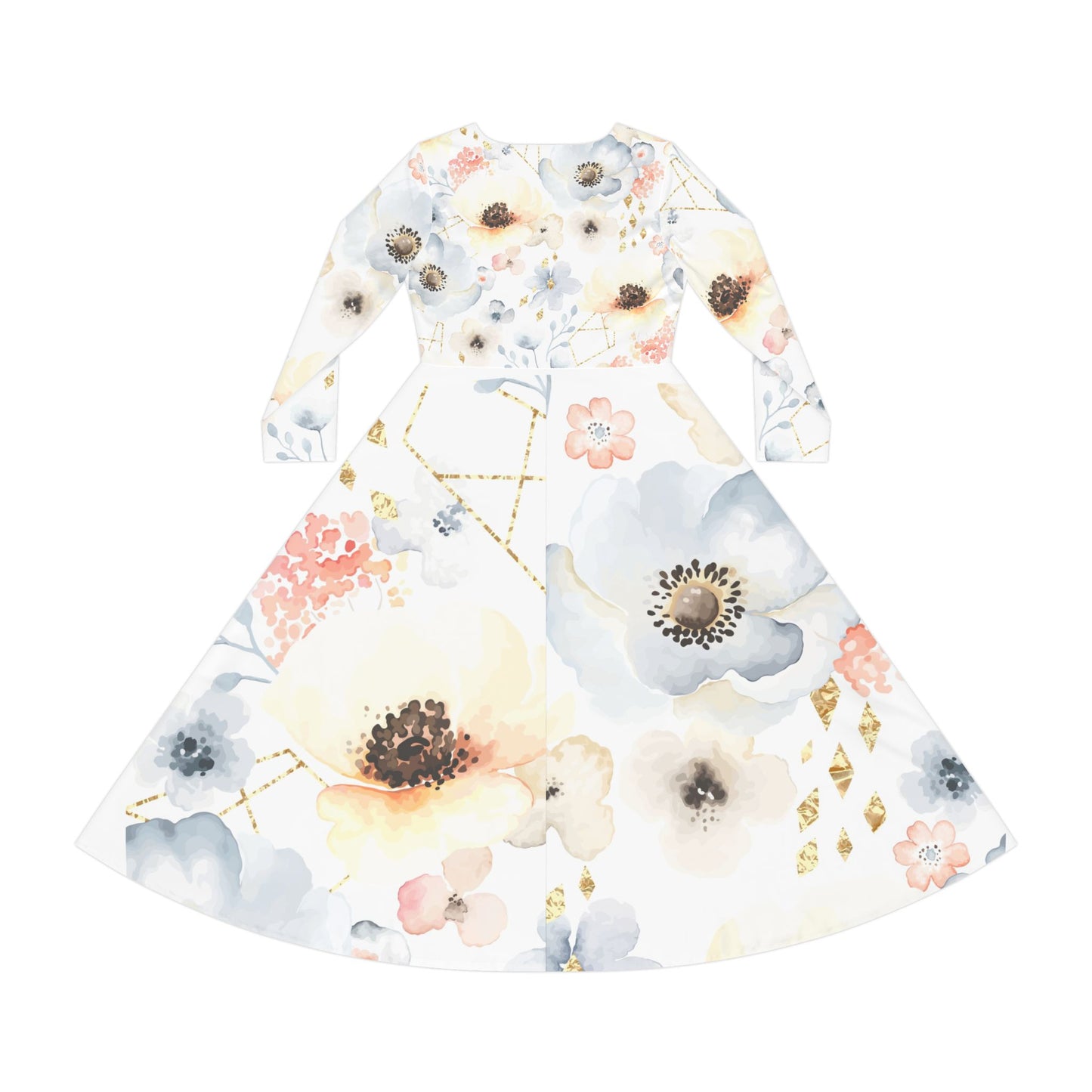 Floral Long Sleeve Dance Dress for Women, Perfect for Parties, Recitals, Spring Celebrations, Evening Outings, Dance Classes