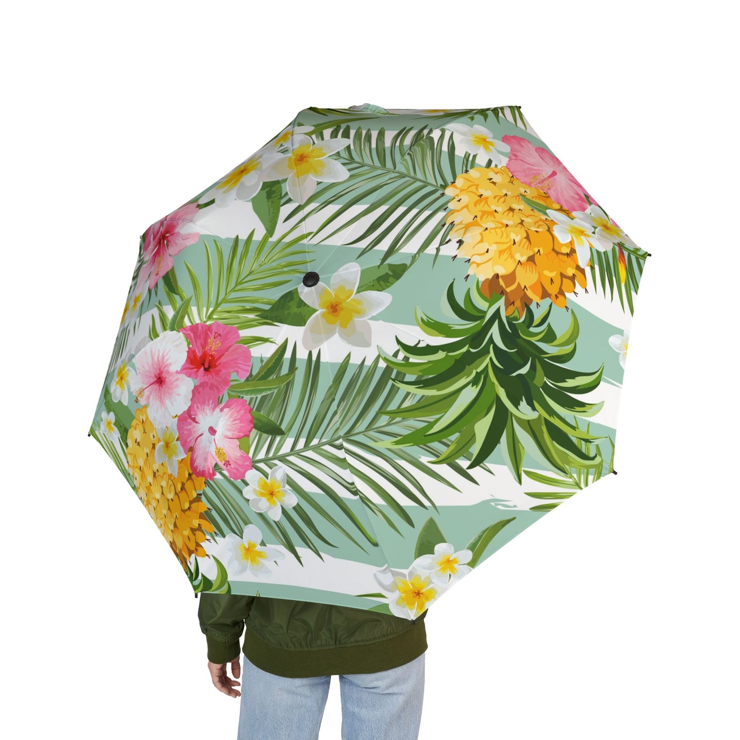 Tropical Pattern Umbrella | Floral Waterproof Umbrella for Sun and Rain | Summer Essentials | Gift for Her | Travel Accessory | Beach Ready