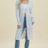 Double Take Full Size Open Front Longline Cardigan - Multicolor