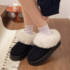 Cozy Furry Platform Boots - Black