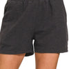 Zenana Cotton Slub Short Pants - BLACK