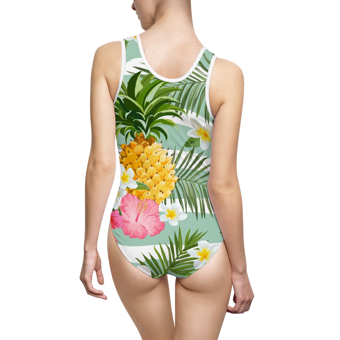 Tropical Floral One-Piece Swimsuit, Summer Swimwear, Beachwear, Vacation Outfit, Pool Party Essential, Swim Fashion