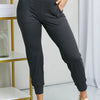 Leggings Depot Full Size Wide Waistband Cropped Joggers - Charcoal