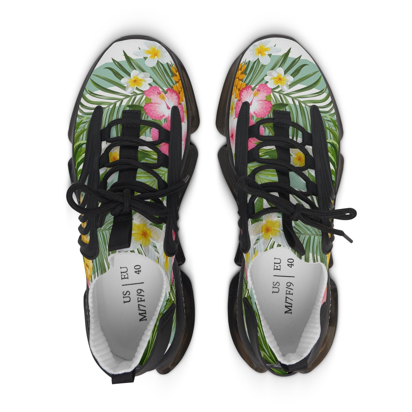 Tropical Women's Mesh Sneakers for Summer Vibes, Floral Athletic Shoes, Stylish Comfortable Sneakers, Beach Footwear, Gift for Her