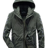 Men's Plus Size Hooded Windproof Outdoor Jacket - Army Green
