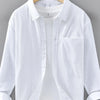 Men's Plus Size Button Up Long Sleeve Shirt - White