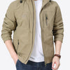 Men's Plus Size Lightweight Hooded Windproof Outdoor Jacket - Khaki