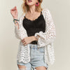 ADORA Leaf Pattern Crochet Cardigan - WHITE