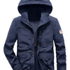 Men's Plus Size Lightweight Hooded Windproof Outdoor Jacket - Dark Blue