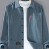 Men's Plus Size Button Up Long Sleeve Shirt - Denim Blue