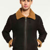 Men’s Aviator Toffee Shearling Jacket - -