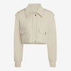 Women’s White RAF Aviator Sheepskin Shearling Leather Bomber Jacket - White