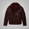 Men’s Real Brown Sheepskin Shearling B3 Aviator Leather Bomber Flying Jacket - Brown