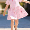 Children's Ice Cream Print Casual Dress - Blush Pink