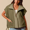 SO ME Over Sized Soft Sherpa Fur Sleeveless Vest Jacket - OLIVE