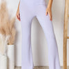 RISEN Full Size High Waist Ultra Soft Knit Flare Pants - Lavender