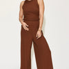 Basic Bae Full Size Ribbed Tank and Wide Leg Pants Set - Dark Brown