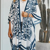 Printed Open Front Cover-Up - White