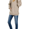 Zenana Oversized Scuba Hoodie with Kangaroo Pocket - ASH MOCHA