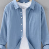 Men's Plus Size Button Up Long Sleeve Shirt - Haze Blue