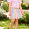Children's Mermaid Tail Tee & Rainbow Tulle Skirt Set - Blush Pink