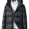 Men's Full Size Lightweight Hooded Puffer Jacket Plus Size - Black