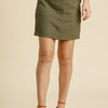 Umgee Button Down Skirt with Pockets - Olive