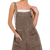 Zenana Woven Double Gauze Acid Washed Romper - BROWN