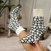 Mesh Point Toe Stiletto Boots - Ivory