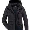 Men's Winter Hooded Zip Up Jacket - Black