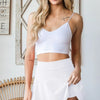 Heimish Full Size High Waist Skort Plus Size - Off white