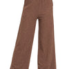 Zenana Cotton Slub Wide Leg Pants - BROWN