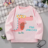 Children's Dinosaur Graphic Long Sleeve T-Shirt - Blush Pink