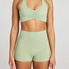 Halter Neck Cami and Shorts Active Set - Light Green