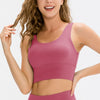 Scoop Neck Long Sports Bra - Hot Pink
