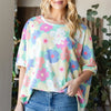HOPELY Floral Waffle Oversized T-Shirt - Mint/Yellow Floral