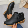 Classic Block Heel Ankle Boots - Black